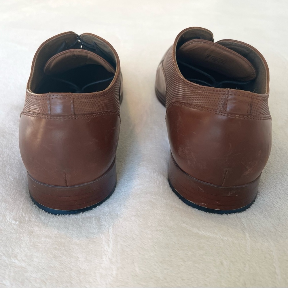 Aldo Men’s Size 13 Brown Leather Lace Up Dress Shoes w/ Wooden Rubber Soles